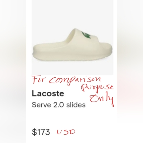 ❗️LACOSTE White Slide Sandals with Embossed Logo ❗️ - Picture 11 of 15